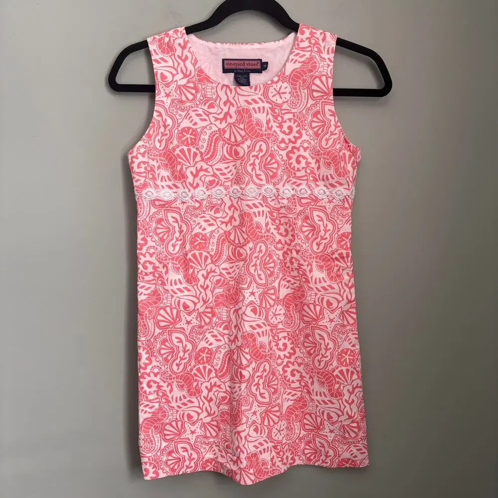 Vineyard Vines Girls Sleeveless Print Shift Dress